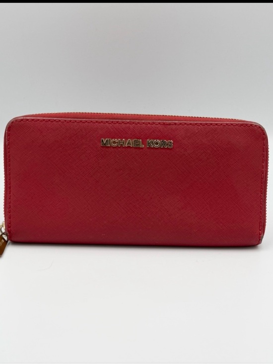 Michael Kors Handbags - Michael Kors Red Saffiano Zip-Around Wallet